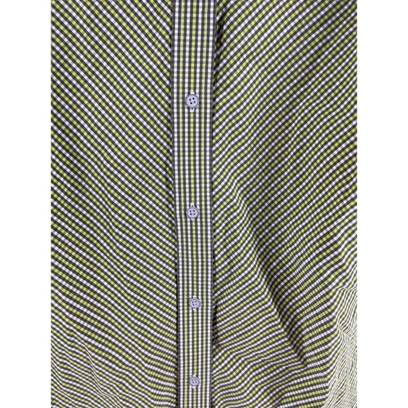 Eddie Bauer Women's Button Down Collar Shirt Green Checker Medium 100% Cotton - Picture 4 of 10